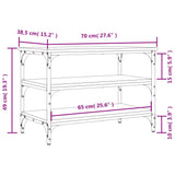 Banc à chaussures sonoma gris 70x38,5x49 cm bois d'ingénierie