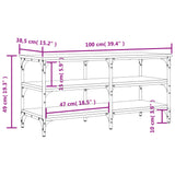 Banc à chaussures chêne sonoma 100x38,5x49 cm bois d'ingénierie