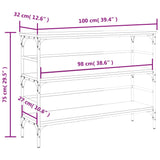 Table console sonoma gris 100x32x75 cm bois d'ingénierie