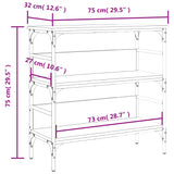 Sonoma Konsolentisch grau 75x32x75 cm Holzwerkstoff