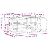 Sonoma grauer Couchtisch 91x91x40 cm, Holzwerkstoff