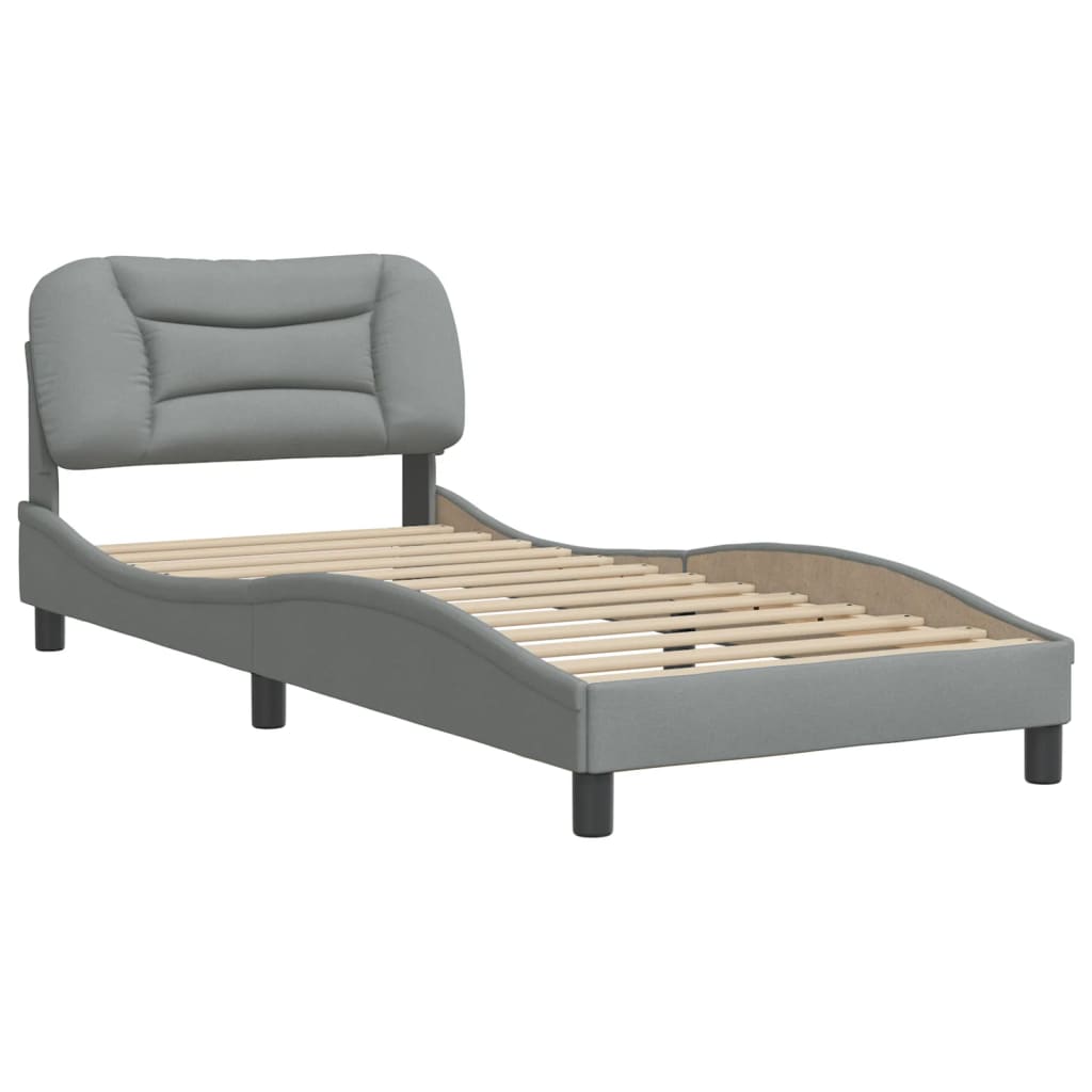 Cadre de lit sans matelas gris clair 80x200 cm tissu