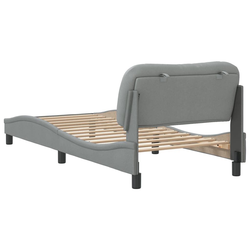 Cadre de lit sans matelas gris clair 80x200 cm tissu