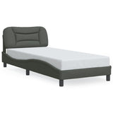 Cadre de lit sans matelas gris foncé 80x200 cm tissu