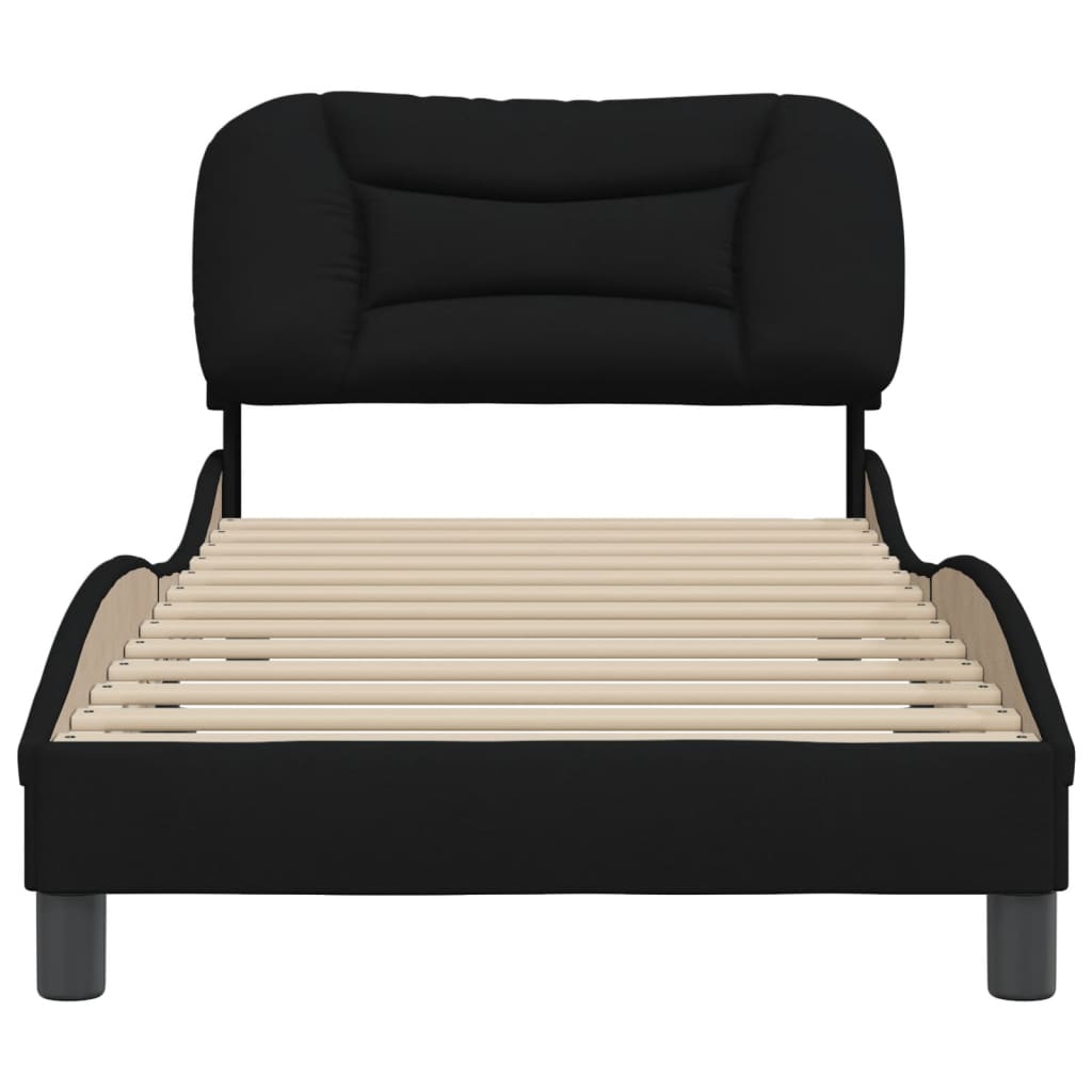 Cadre de lit sans matelas noir 80x200 cm tissu