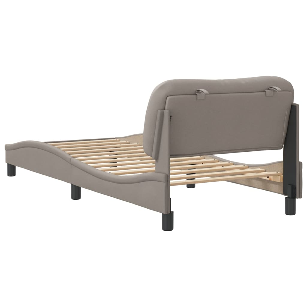 Cadre de lit sans matelas taupe 80x200 cm tissu