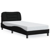 Cadre de lit sans matelas noir 90x190 cm tissu