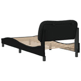 Cadre de lit sans matelas noir 90x190 cm tissu