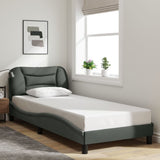 Cadre de lit sans matelas gris foncé 90x200 cm tissu