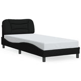 Cadre de lit sans matelas noir 90x200 cm tissu