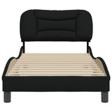 Cadre de lit sans matelas noir 90x200 cm tissu