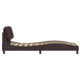 Cadre de lit sans matelas marron foncé 90x200 cm tissu