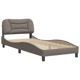 Cadre de lit sans matelas taupe 90x200 cm tissu