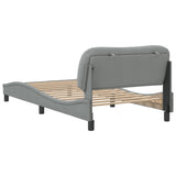 Cadre de lit sans matelas gris clair 100x200 cm tissu