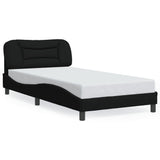 Cadre de lit sans matelas noir 100x200 cm tissu