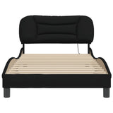 Cadre de lit sans matelas noir 100x200 cm tissu