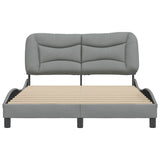 Cadre de lit sans matelas gris clair 120x200 cm tissu