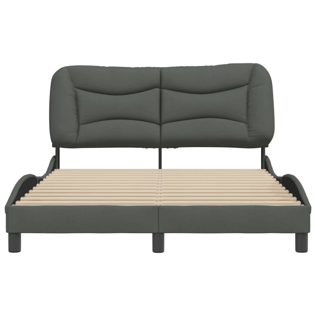 Cadre de lit sans matelas gris foncé 120x200 cm tissu