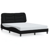 Cadre de lit sans matelas noir 120x200 cm tissu