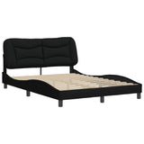 Cadre de lit sans matelas noir 120x200 cm tissu