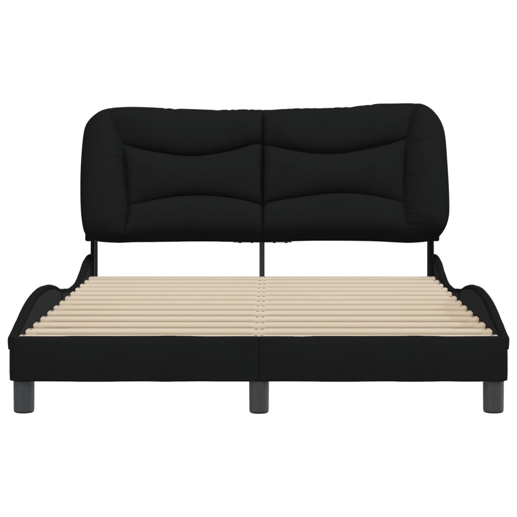 Cadre de lit sans matelas noir 120x200 cm tissu