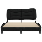 Cadre de lit sans matelas noir 120x200 cm tissu