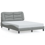 Cadre de lit sans matelas gris clair 140x190 cm tissu