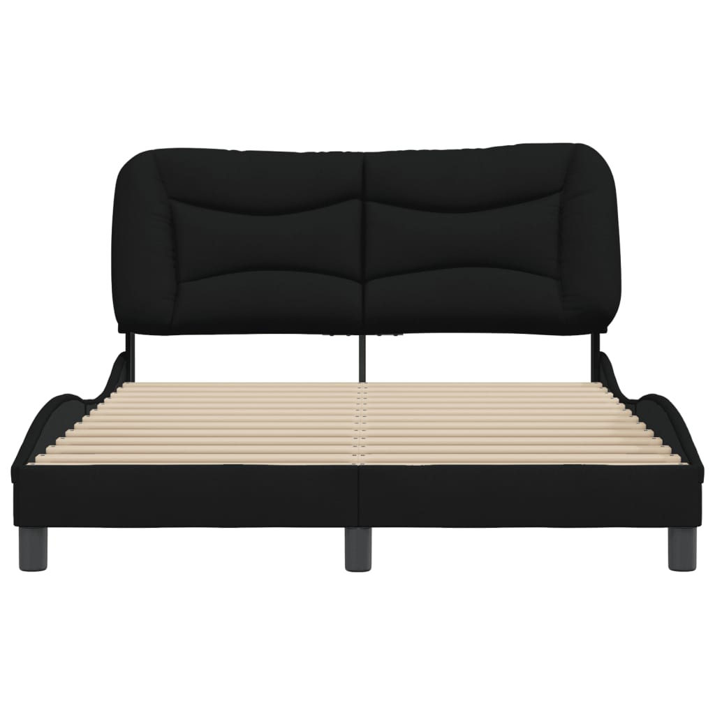 Cadre de lit sans matelas noir 140x190 cm tissu