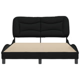 Cadre de lit sans matelas noir 140x190 cm tissu