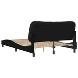 Cadre de lit sans matelas noir 140x190 cm tissu