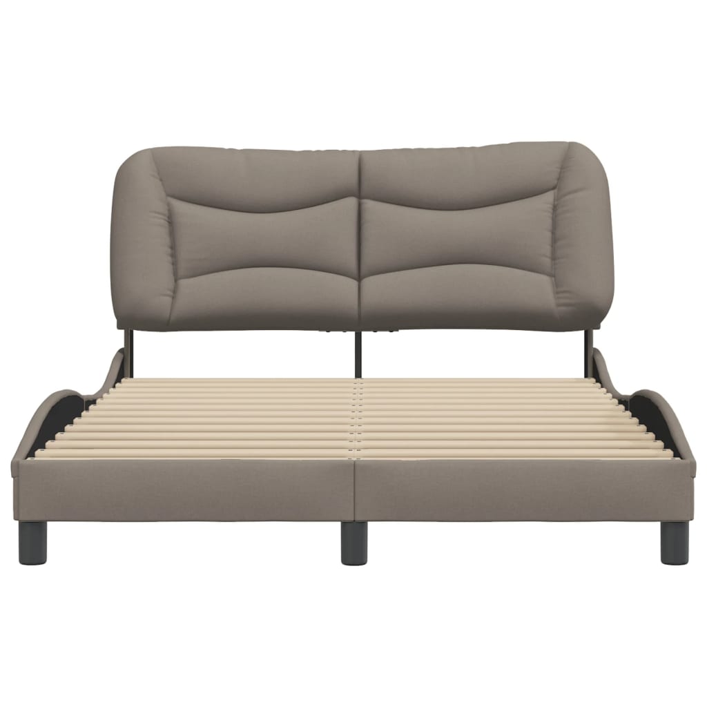 Cadre de lit sans matelas taupe 140x190 cm tissu