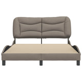 Cadre de lit sans matelas taupe 140x190 cm tissu