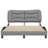 Cadre de lit sans matelas gris clair 140x200 cm tissu