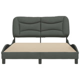 Cadre de lit sans matelas gris foncé 140x200 cm tissu