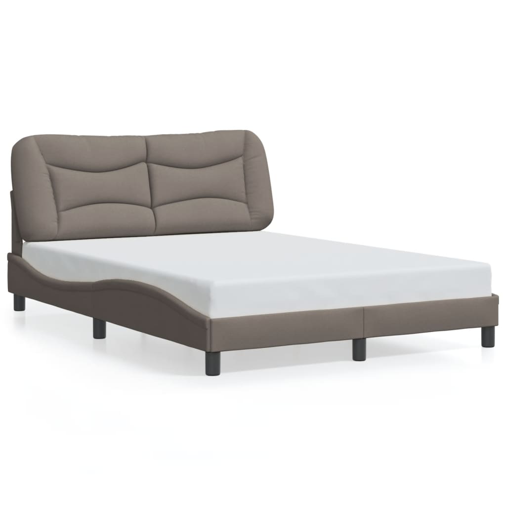 Cadre de lit sans matelas taupe 140x200 cm tissu