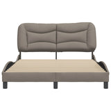 Cadre de lit sans matelas taupe 140x200 cm tissu