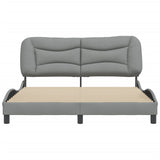 Cadre de lit sans matelas gris clair 160x200 cm tissu