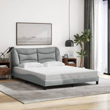 Cadre de lit sans matelas gris clair 160x200 cm tissu