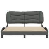 Cadre de lit sans matelas gris foncé 160x200 cm tissu