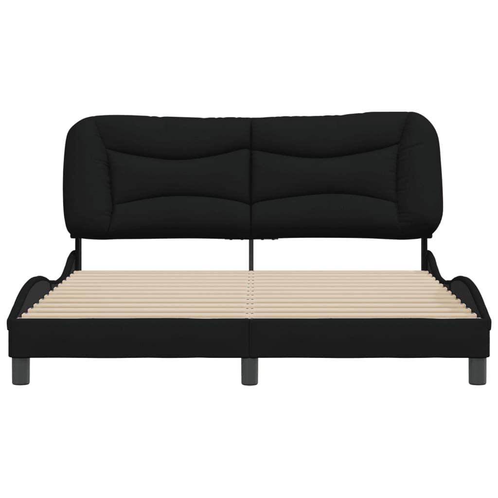 Cadre de lit sans matelas noir 160x200 cm tissu