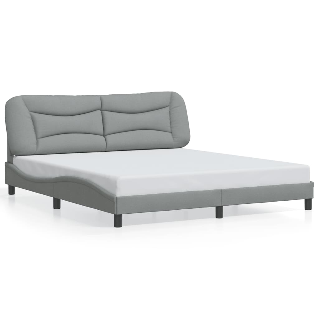 Cadre de lit sans matelas gris clair 180x200 cm tissu