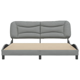 Cadre de lit sans matelas gris clair 180x200 cm tissu