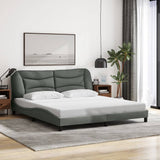 Cadre de lit sans matelas gris foncé 180x200 cm tissu