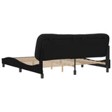 Cadre de lit sans matelas noir 180x200 cm tissu