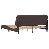 Cadre de lit sans matelas marron foncé 180x200 cm tissu