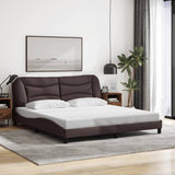 Cadre de lit sans matelas marron foncé 180x200 cm tissu