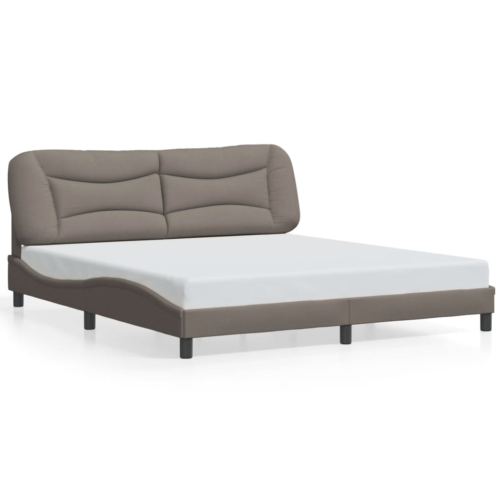 Cadre de lit sans matelas taupe 180x200 cm tissu