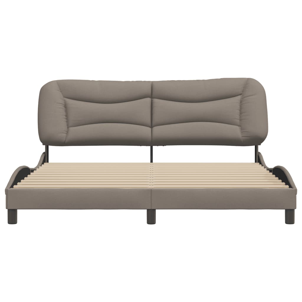 Cadre de lit sans matelas taupe 180x200 cm tissu