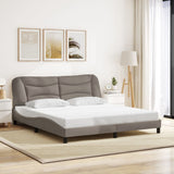 Cadre de lit sans matelas taupe 180x200 cm tissu