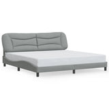 Cadre de lit sans matelas gris clair 200x200 cm tissu